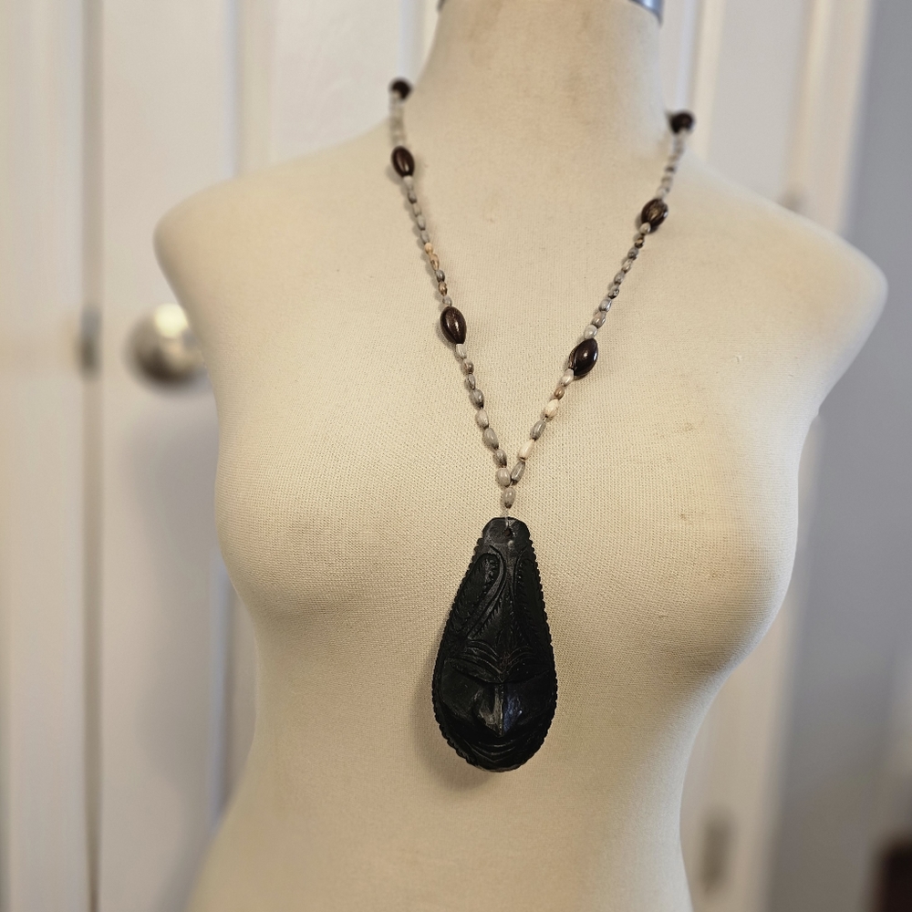 Hand-carved African necklace